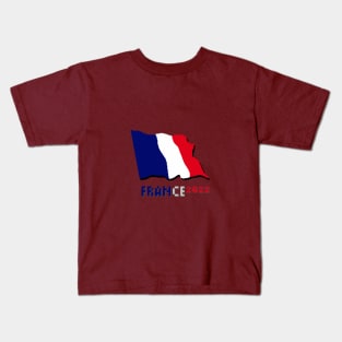 france flag pixel art 2022 Kids T-Shirt